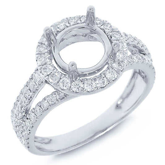 14k White Gold Diamond Semi-mount Ring - 0.60ct