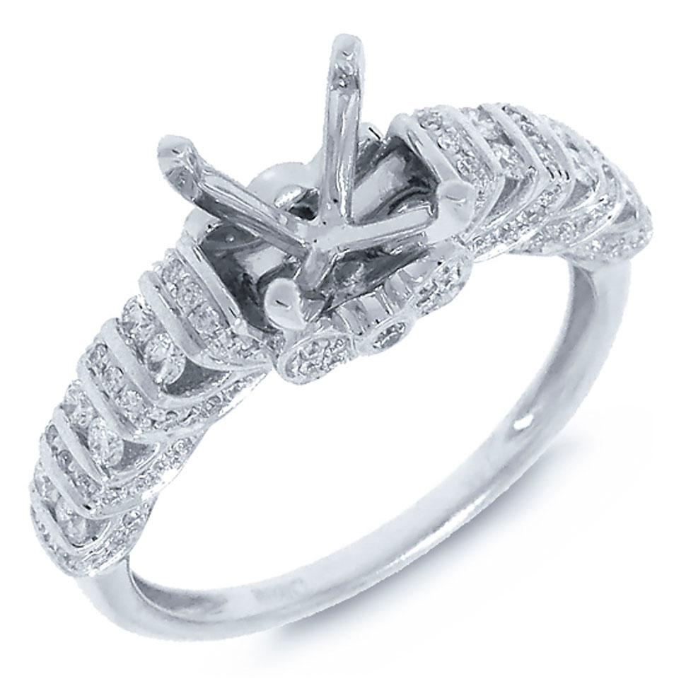 14k White Gold Diamond Semi-mount Ring - 0.40ct