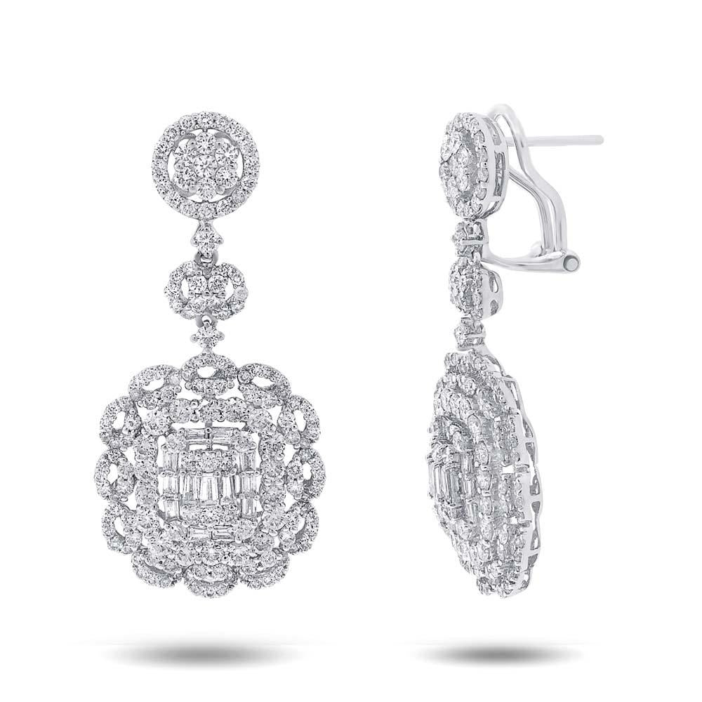 18k White Gold Diamond Earring - 4.69ct