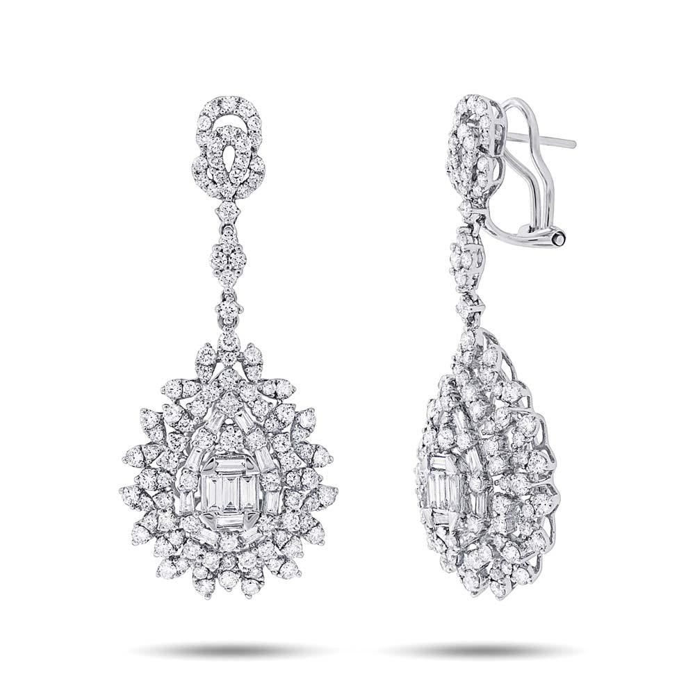 18k White Gold Diamond Earring - 5.23ct