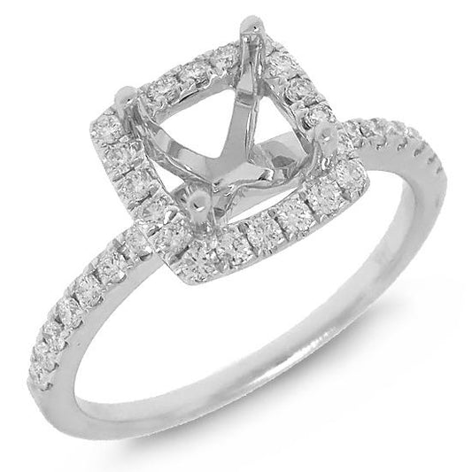 14k White Gold Diamond Semi-mount Ring - 0.34ct