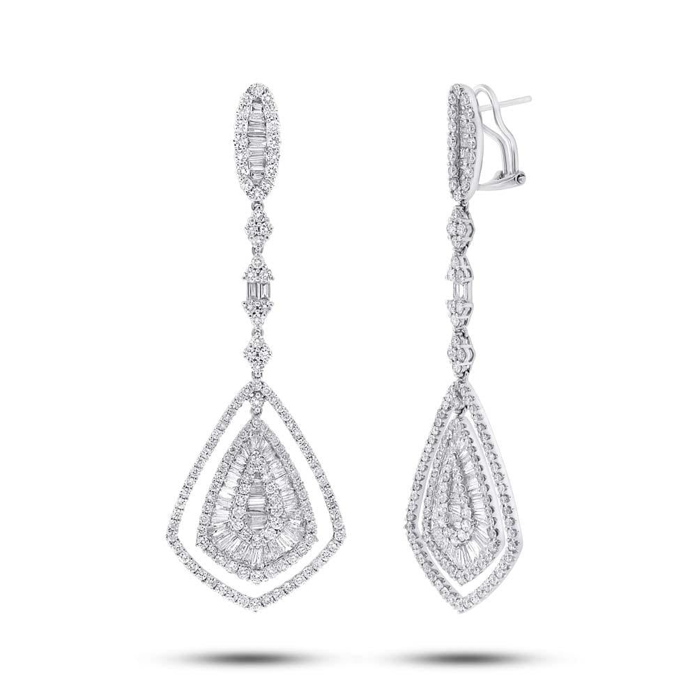 18k White Gold Diamond Earring - 7.66ct