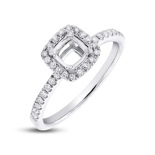 14k White Gold Diamond Semi-mount Ring - 0.25ct