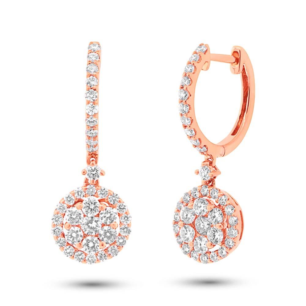 18k Rose Gold Diamond Earring - 1.29ct