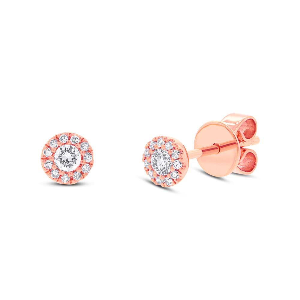 14k Rose Gold Diamond Stud Earring - 0.17ct