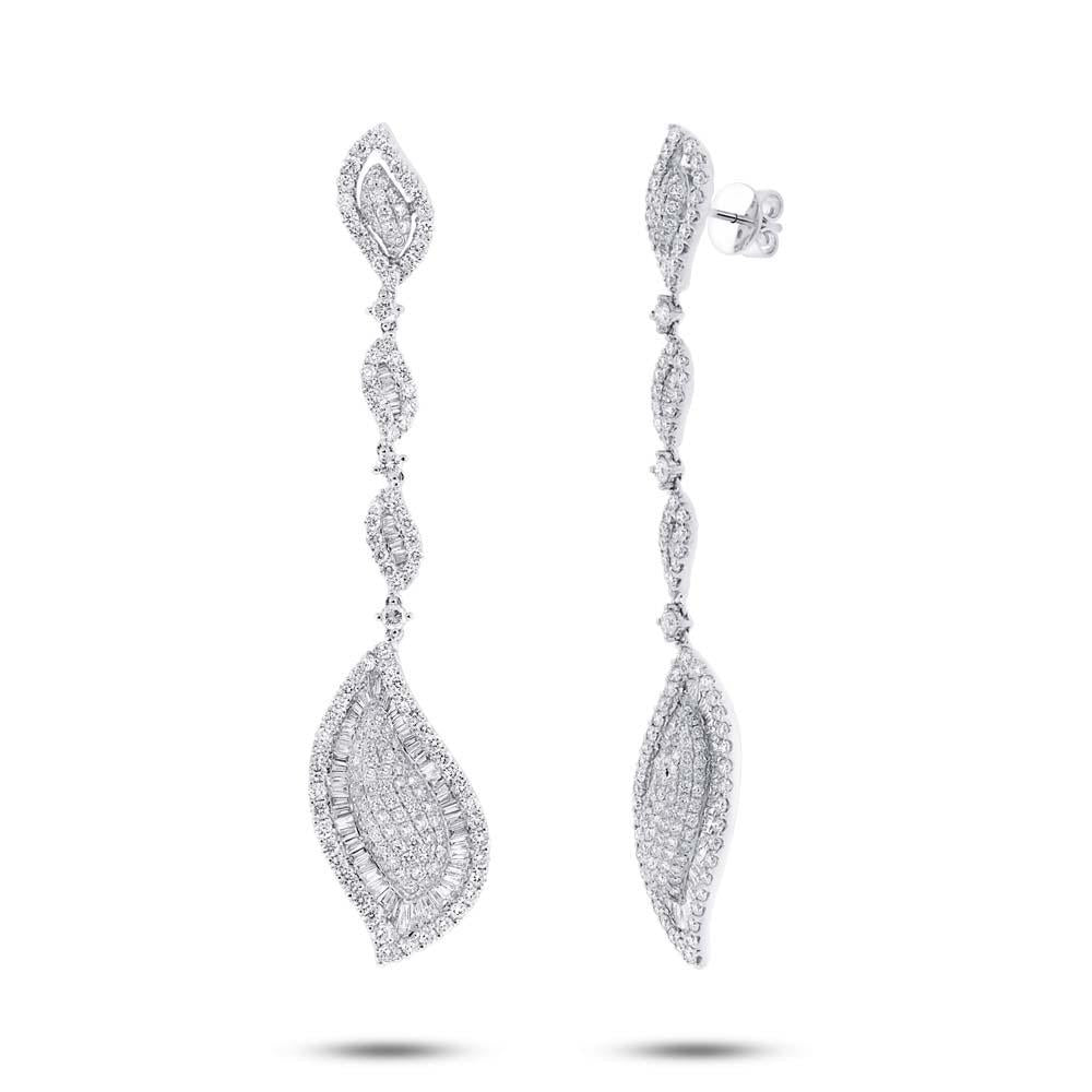 18k White Gold Diamond Earring - 6.18ct