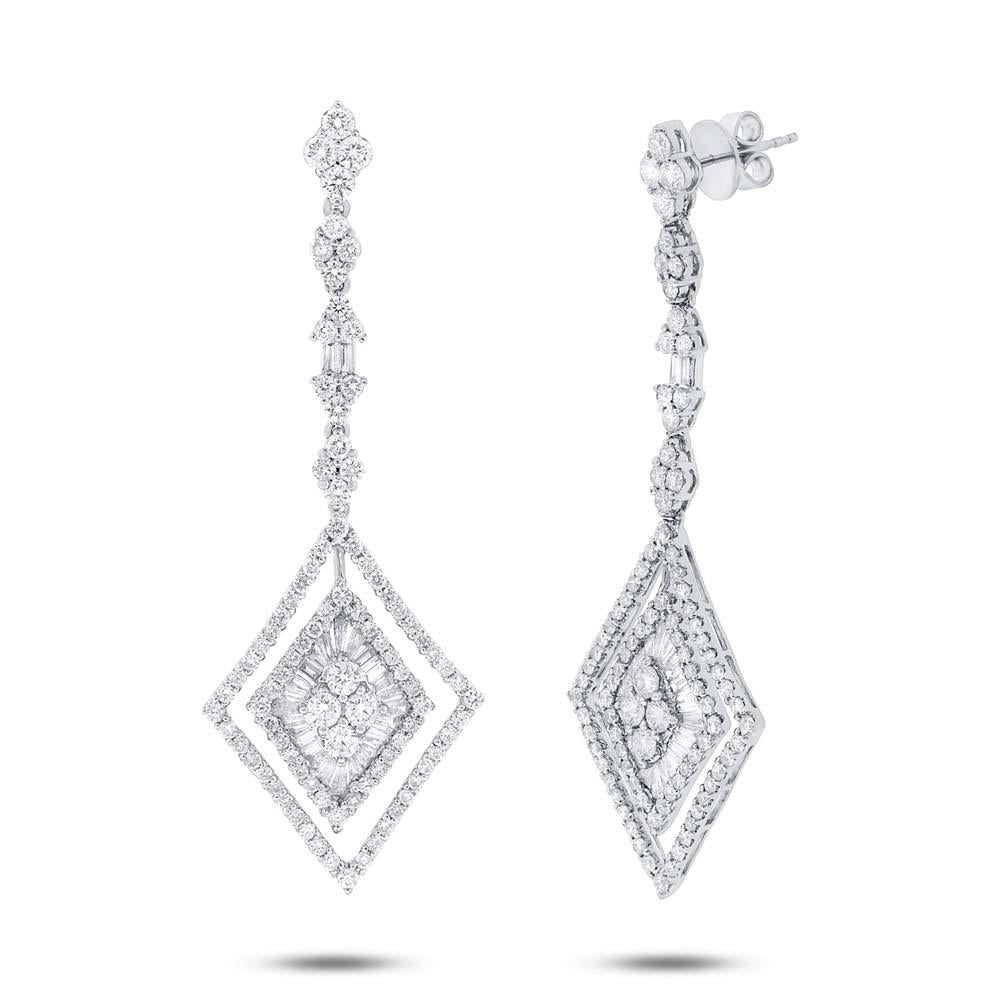 18k White Gold Diamond Earring - 4.98ct