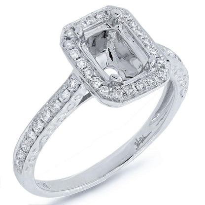 14k White Gold Diamond Semi-mount Ring - 0.35ct