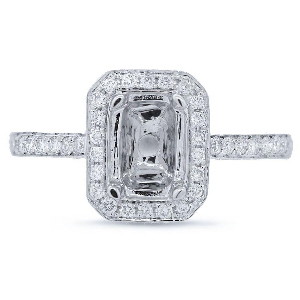 14k White Gold Diamond Semi-mount Ring - 0.35ct