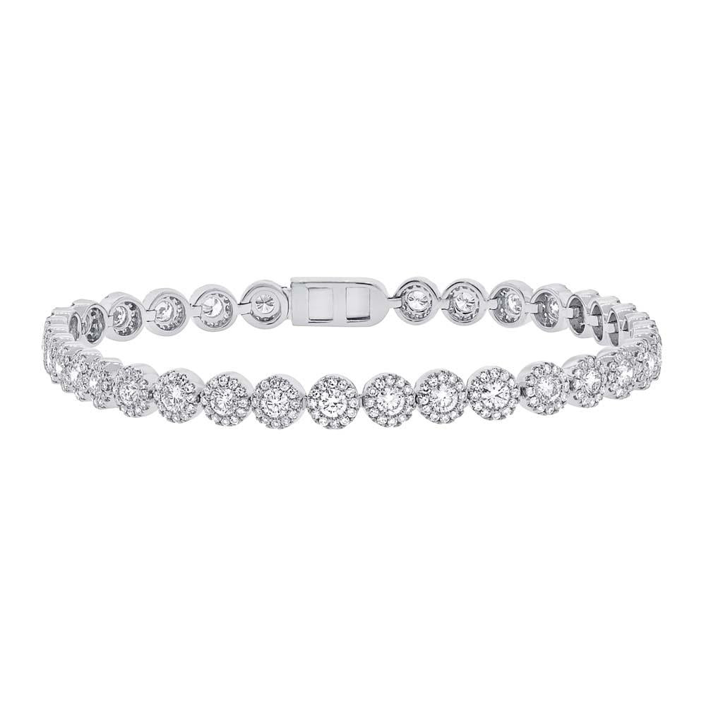 14k White Gold Diamond Lady's Bracelet - 3.46ct