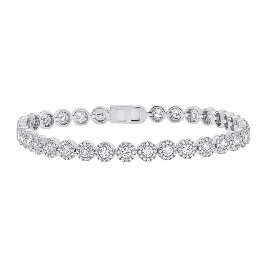 14k White Gold Diamond Lady's Bracelet - 3.46ct