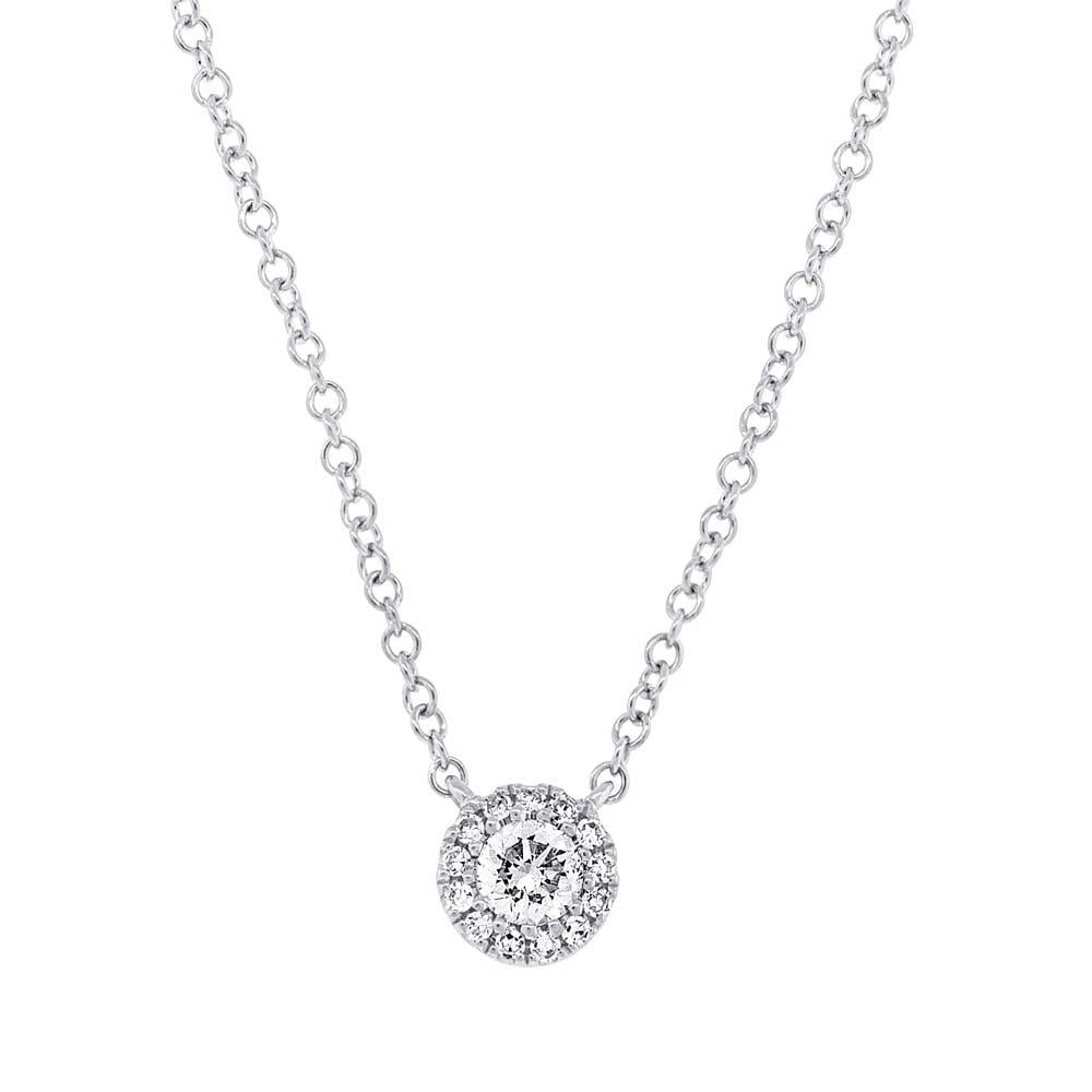 14k White Gold Diamond Pendant - 0.14ct