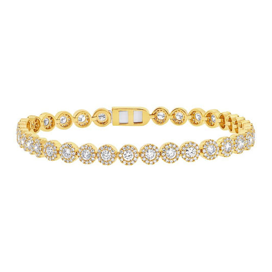 14k Yellow Gold Diamond Lady's Bracelet - 3.79ct