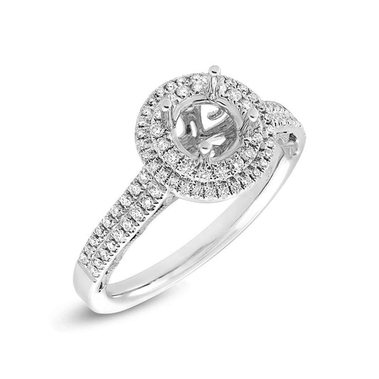 14k White Gold Diamond Semi-mount Ring - 0.37ct