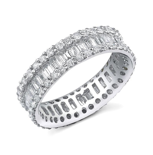 14k White Gold Diamond Eternity Band Size 5 - 2.80ct