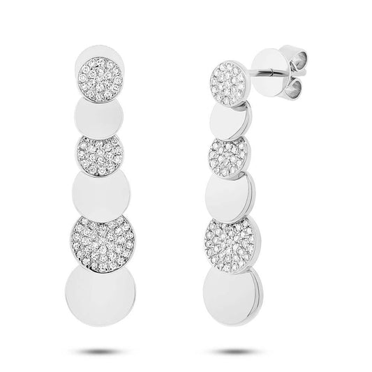 14k White Gold Diamond Pave Earring - 0.29ct