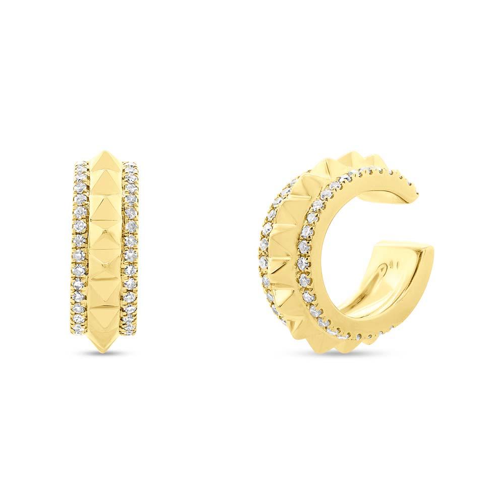 14k Yellow Gold Diamond Ear Cuff Earring - 0.23ct