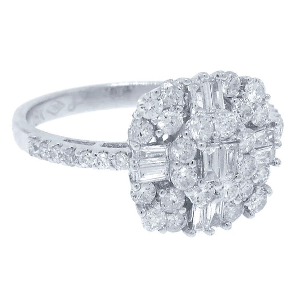 18k White Gold Diamond Lady's Ring - 1.12ct