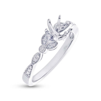 14k White Gold Diamond Semi-mount Ring - 0.20ct