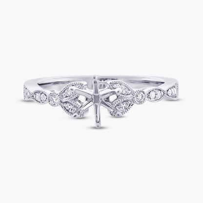 14k White Gold Diamond Semi-mount Ring - 0.20ct