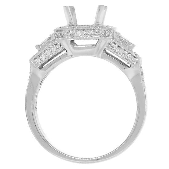 18k White Gold Diamond Semi-mount Ring - 0.85ct