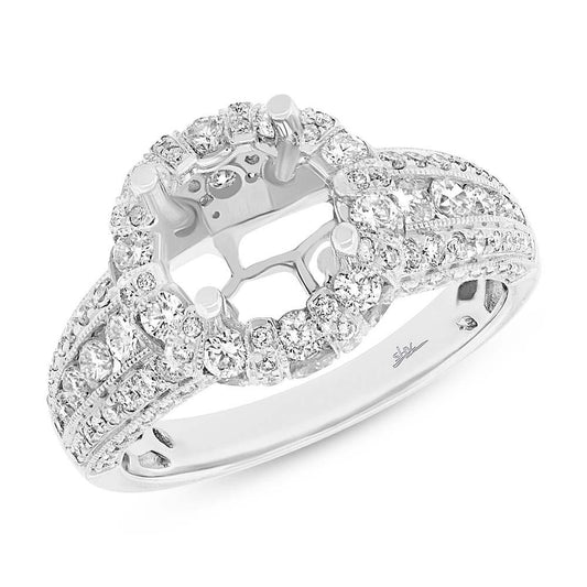 14k White Gold Diamond Semi-mount Ring - 1.80ct