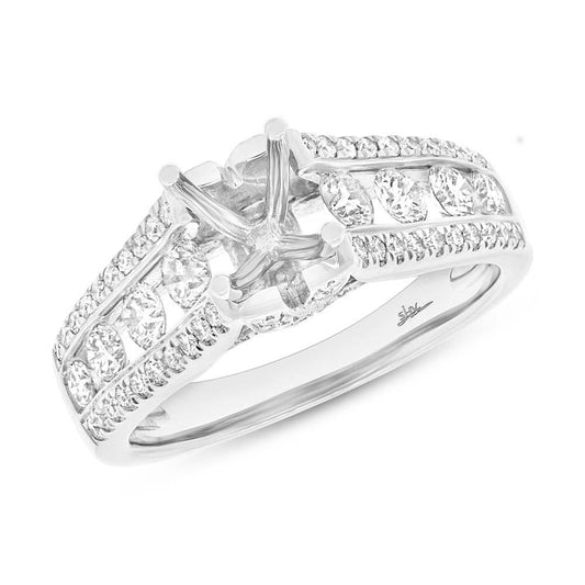 14k White Gold Diamond Semi-mount Ring - 1.20ct