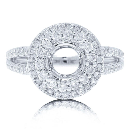 14k White Gold Diamond Semi-mount Ring - 0.80ct