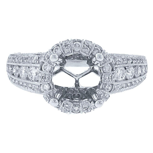 14k White Gold Diamond Semi-mount Ring - 1.25ct