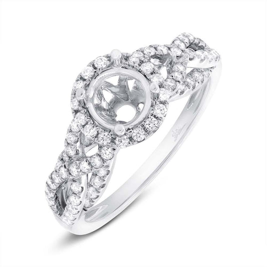 14k White Gold Diamond Semi-mount Ring - 0.55ct