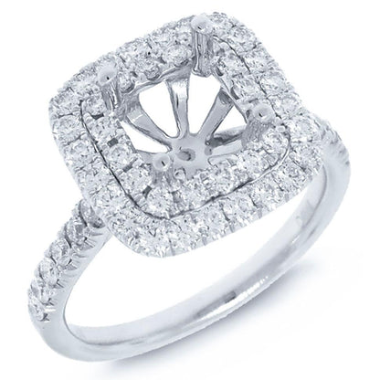 18k White Gold Diamond Semi-mount Ring - 0.82ct