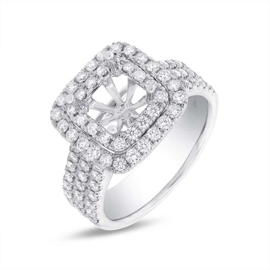 14k White Gold Diamond Semi-mount Ring - 1.08ct