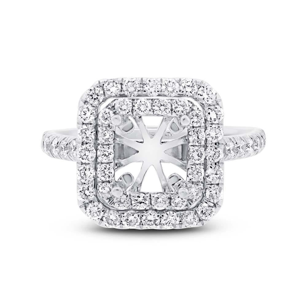 14k White Gold Diamond Semi-mount Ring - 0.87ct