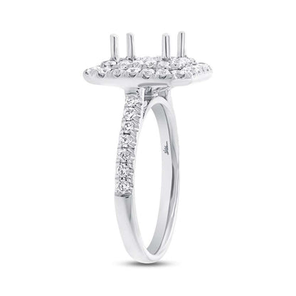 14k White Gold Diamond Semi-mount Ring - 0.87ct