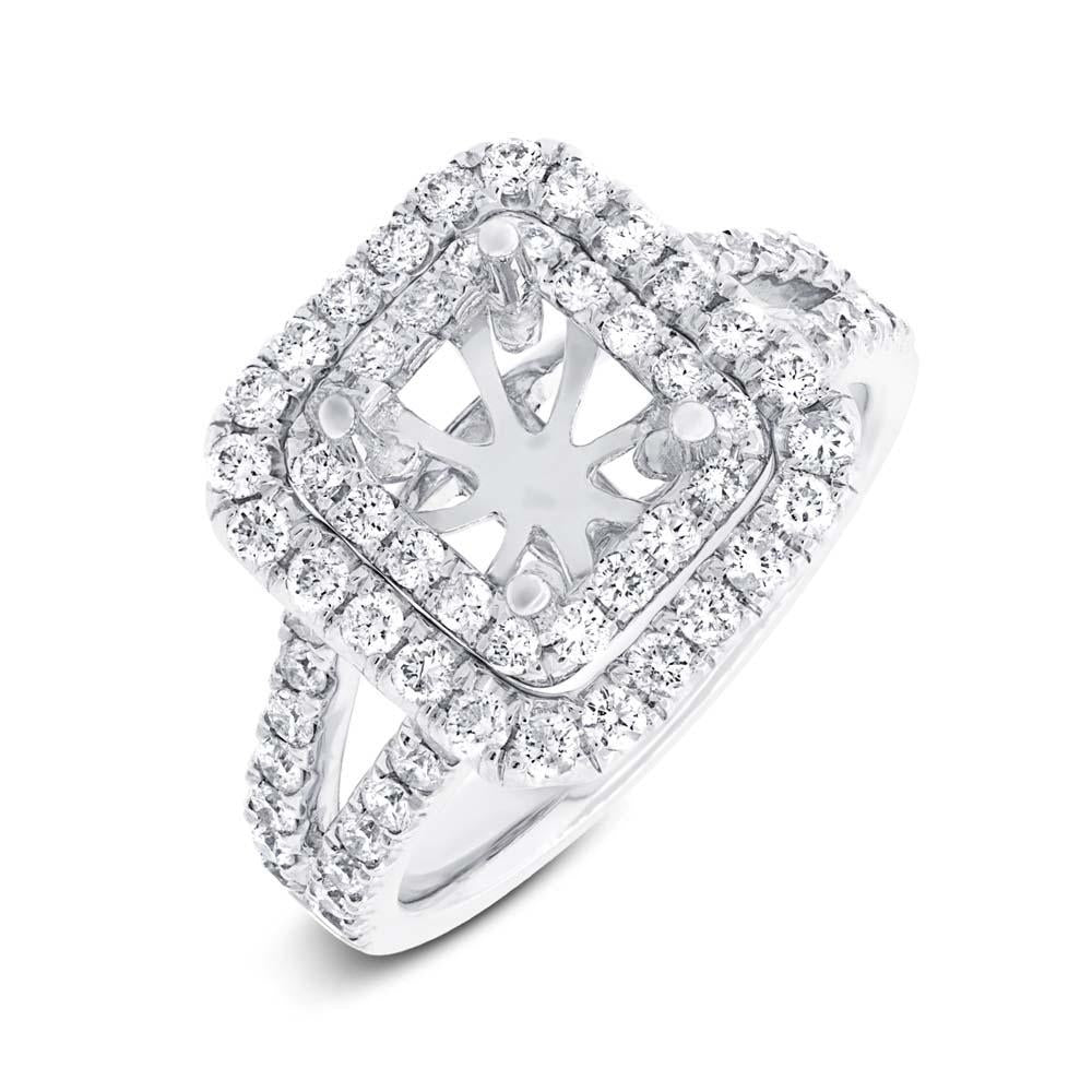 14k White Gold Diamond Semi-mount Ring - 1.01ct