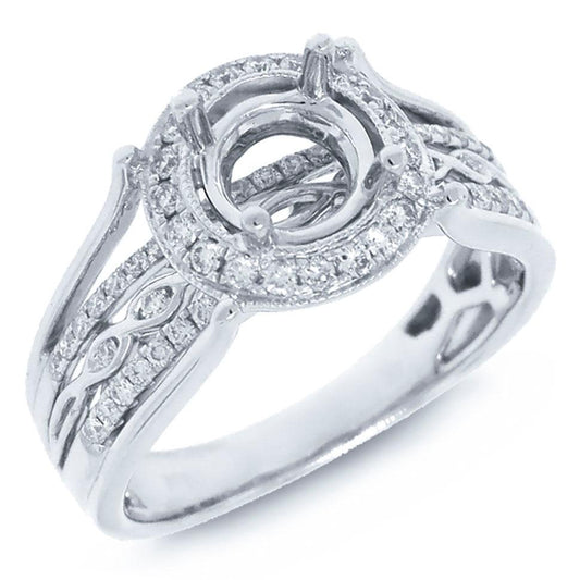 14k White Gold Diamond Semi-mount Ring - 0.45ct