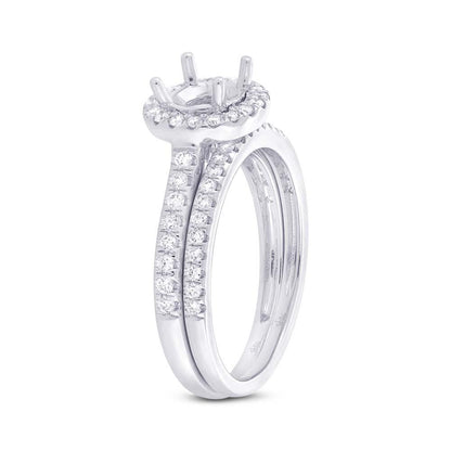 14k White Gold Diamond Semi-mount Ring 2-pc - 0.49ct