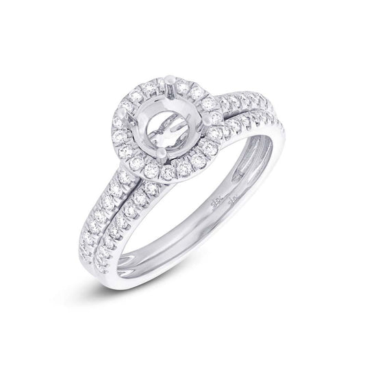 14k White Gold Diamond Semi-mount Ring 2-pc - 0.49ct