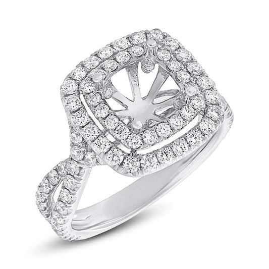 14k White Gold Diamond Semi-mount Ring - 1.24ct