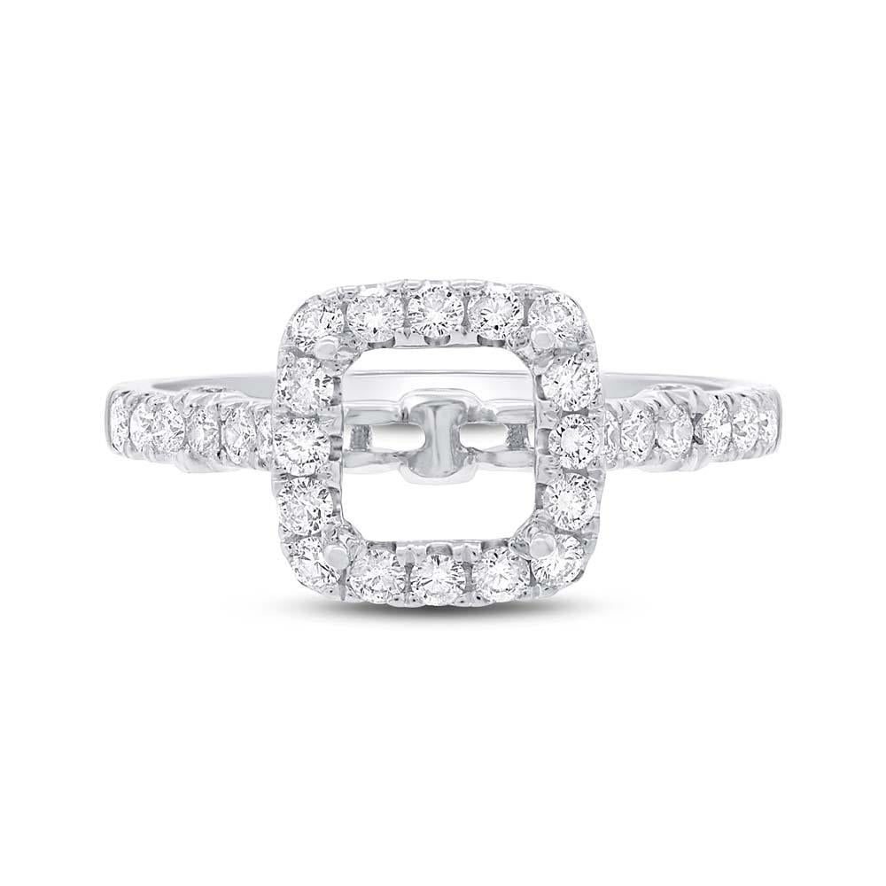 14k White Gold Diamond Semi-mount Ring - 0.56ct