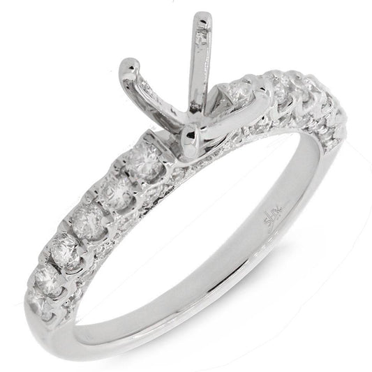 14k White Gold Diamond Semi-mount Ring - 0.65ct