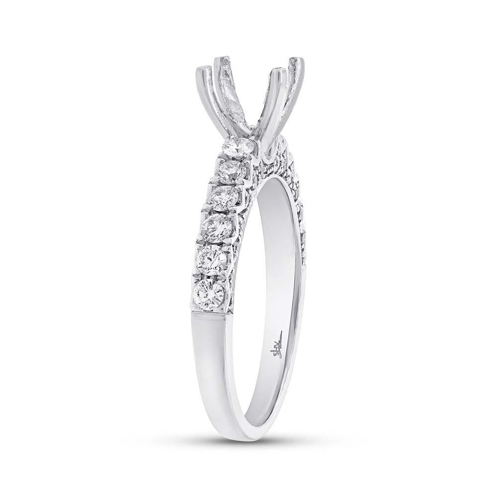 14k White Gold Diamond Semi-mount Ring - 0.65ct