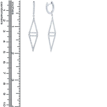 14k White Gold Diamond Triangle Earring - 0.49ct