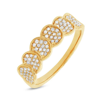 14k Yellow Gold Diamond Pave Lady's Ring - 0.28ct