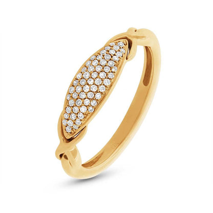 14k Yellow Gold Diamond Pave Lady's Ring - 0.15ct