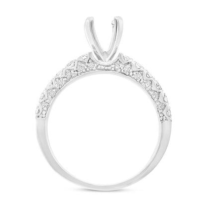 14k White Gold Diamond Semi-mount Ring 2-pc - 1.37ct