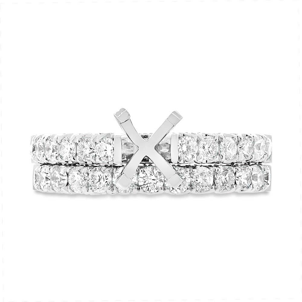 14k White Gold Diamond Semi-mount Ring 2-pc - 1.37ct