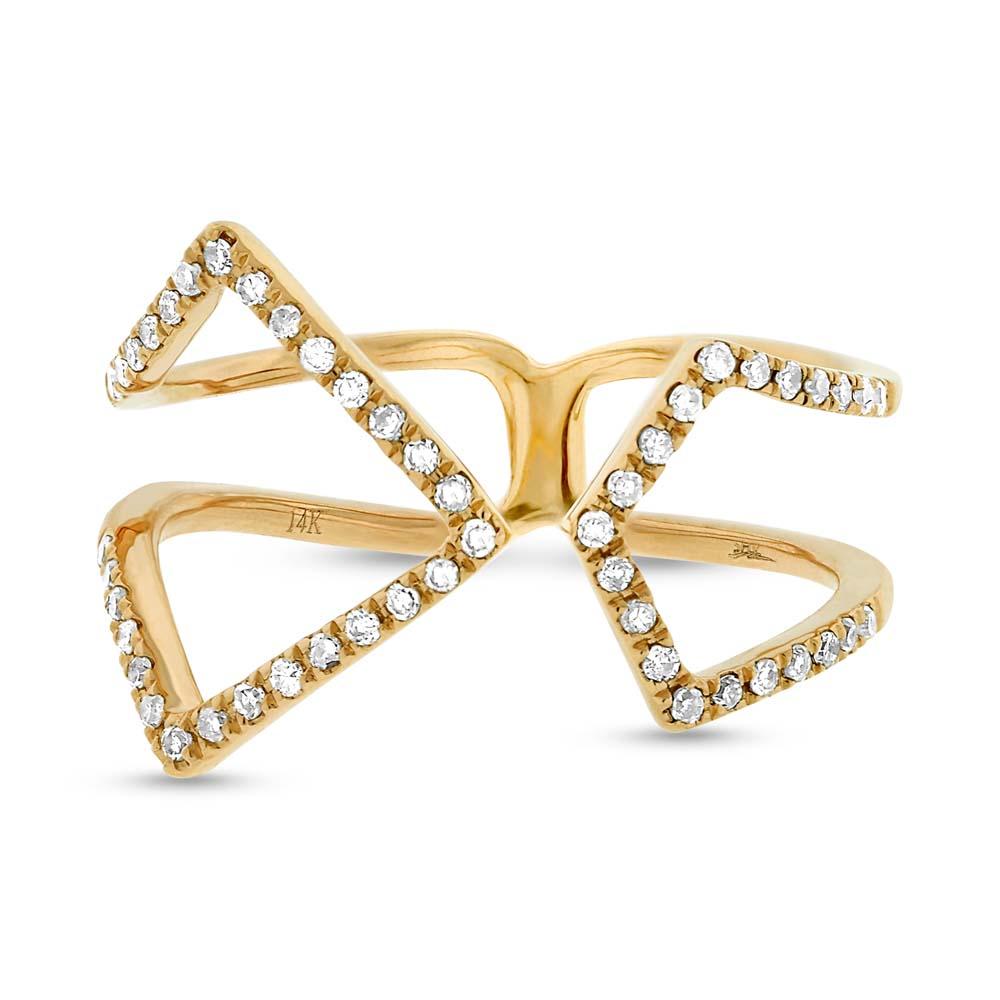 14k Yellow Gold Diamond Lady's Ring Size 8 - 0.24ct