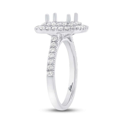 14k White Gold Diamond Semi-mount Ring - 0.83ct