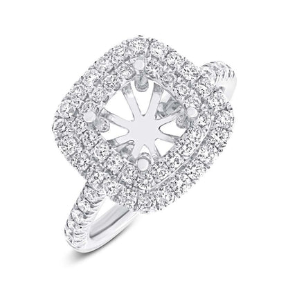 14k White Gold Diamond Semi-mount Ring - 0.83ct